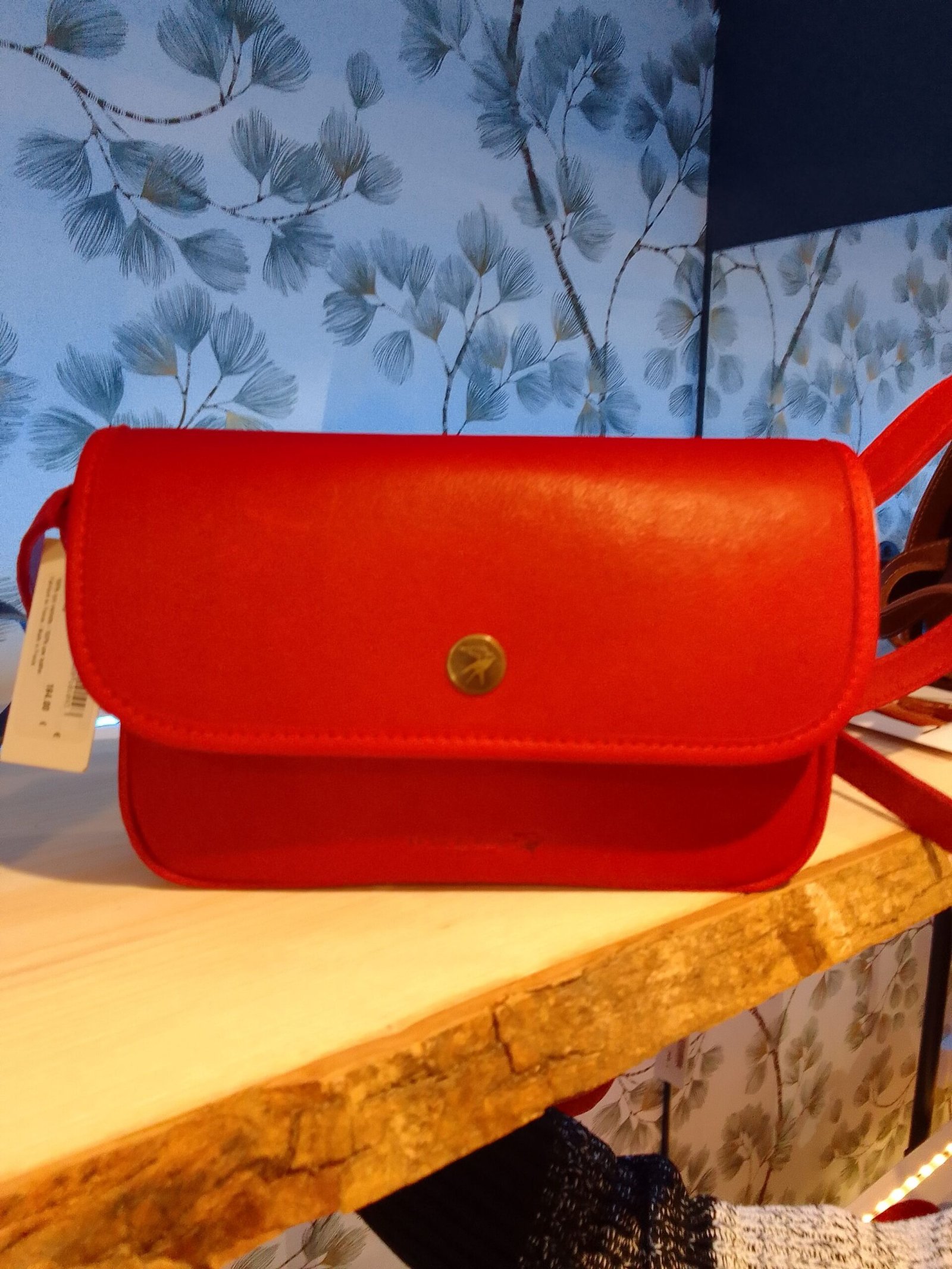 pochette sac femme cuir rouge